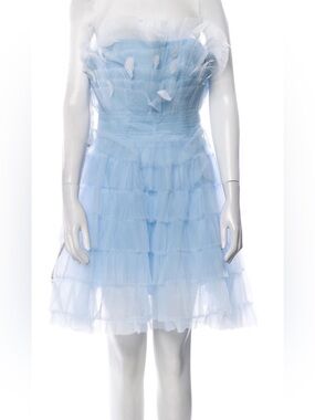 Mac Duggal Sky Blue Layered Tulle Dress Size 6